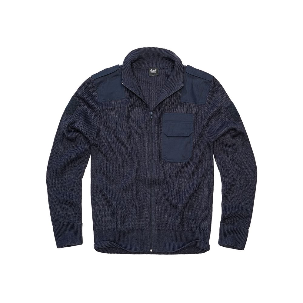 Brandit - BW Cardigan Pull avec fermeture éclair - Bleu foncé